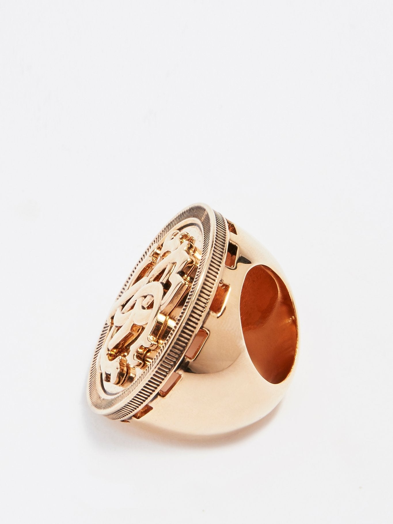 Gold RC Monogram Ring