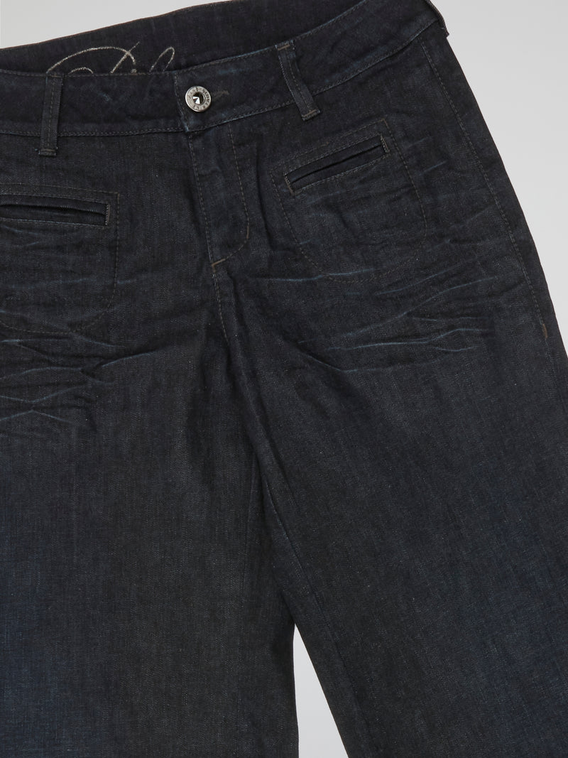 Black Wide Denim Pants