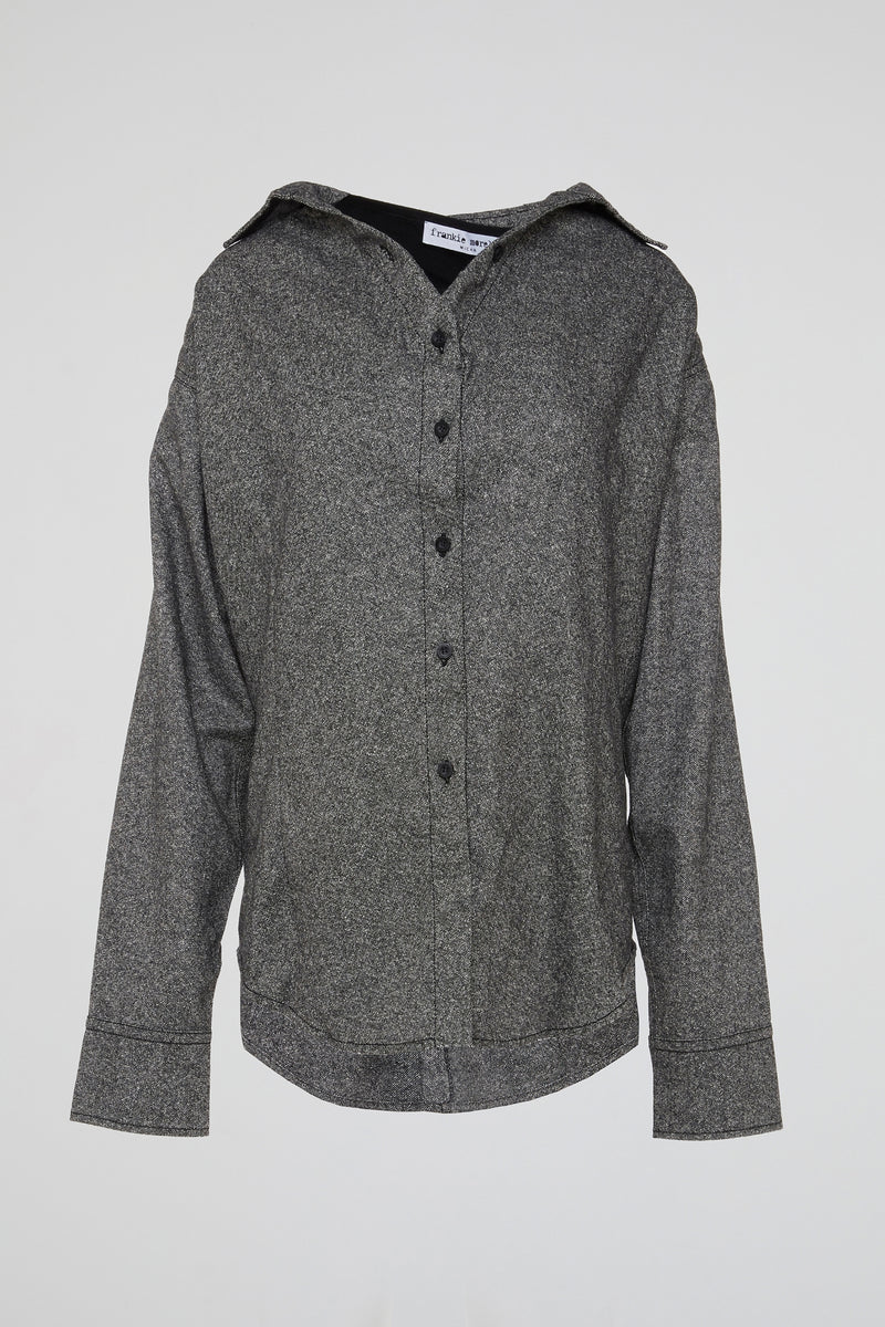 Grey Edge Oversized Herringbone Shirt