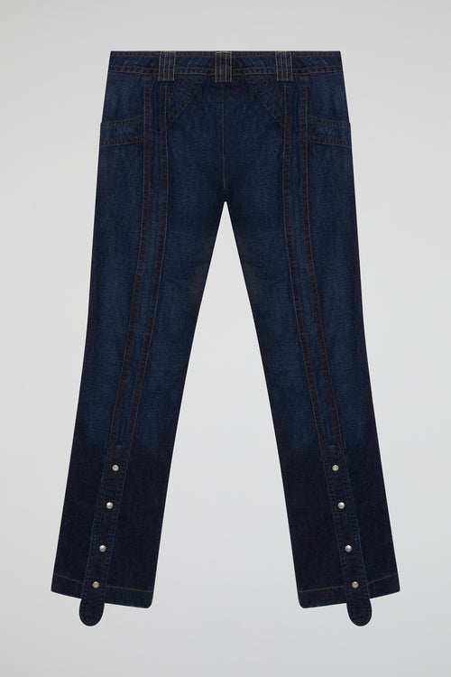 Blue Vintage Stitch High-Rise Denim Pants