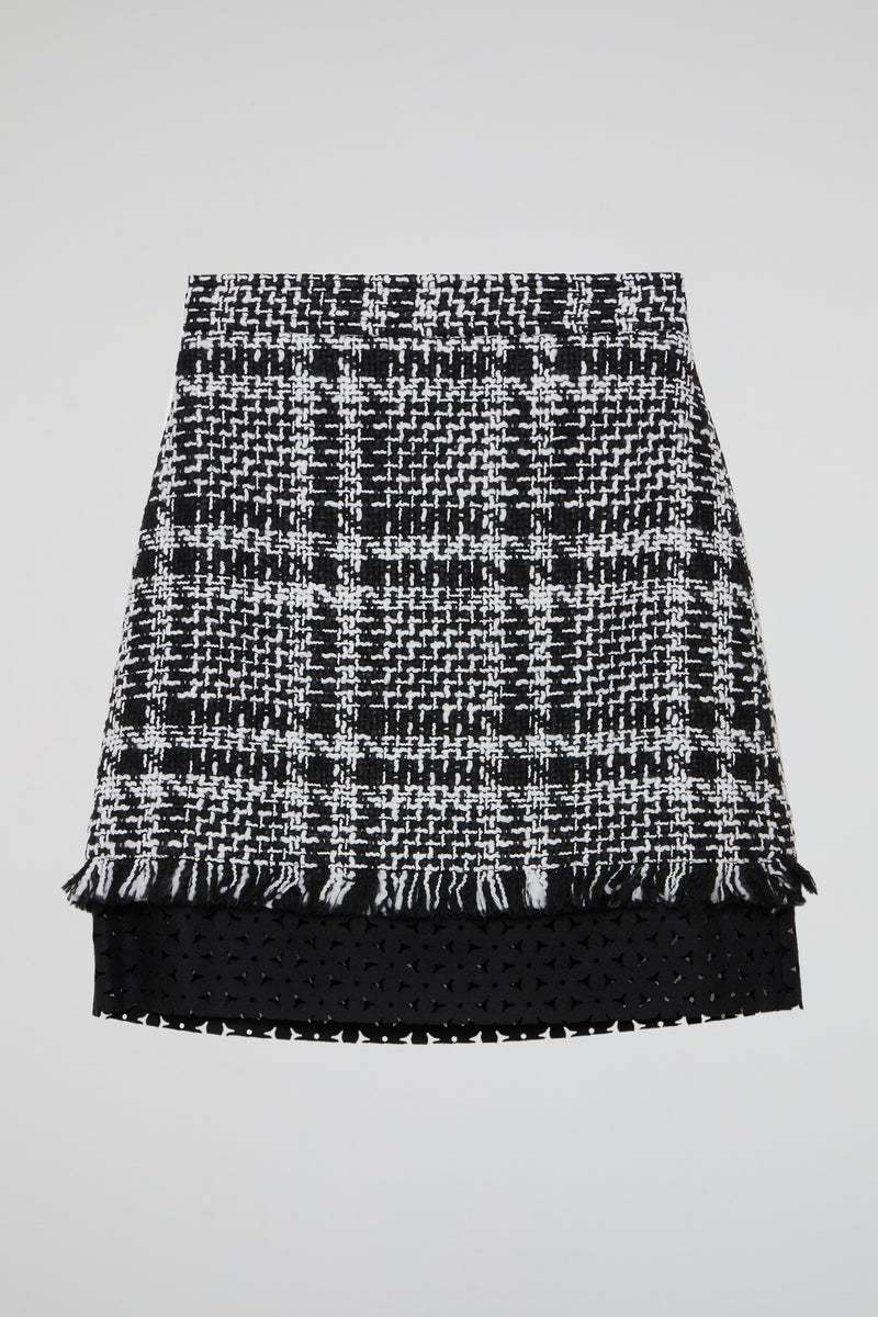 Checkered Muse Tweed Skirt