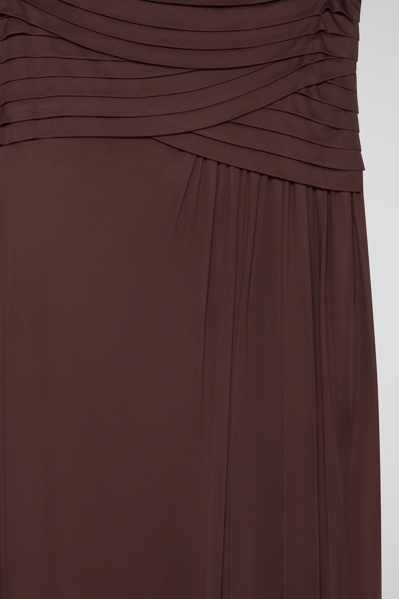 Brown Elegance Draped Maxi Skirt