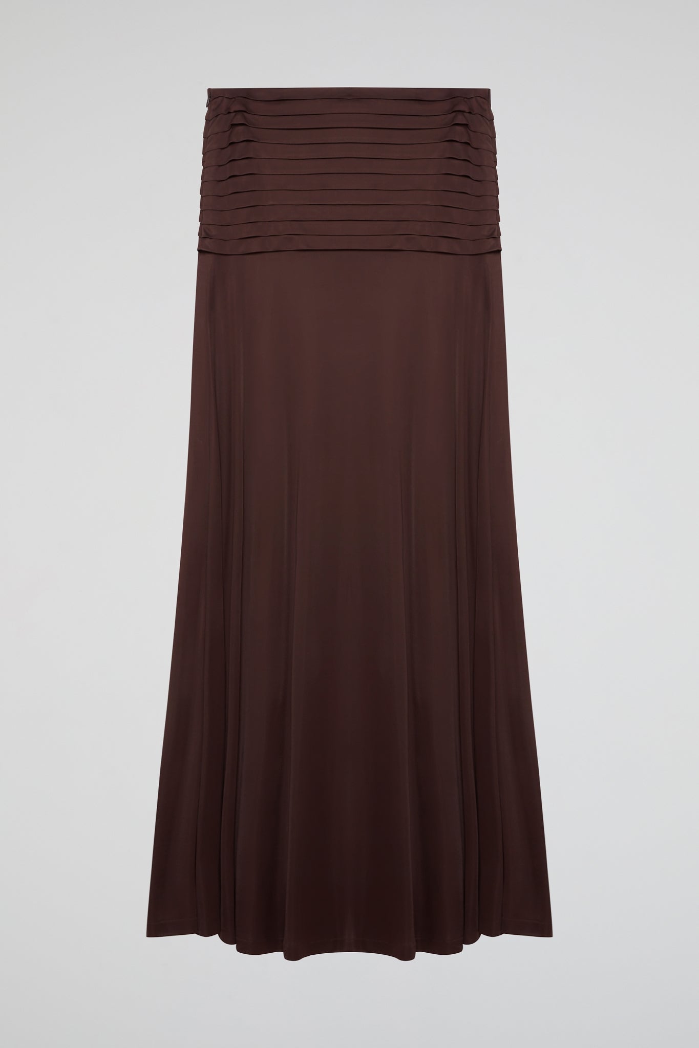 Brown Elegance Draped Maxi Skirt