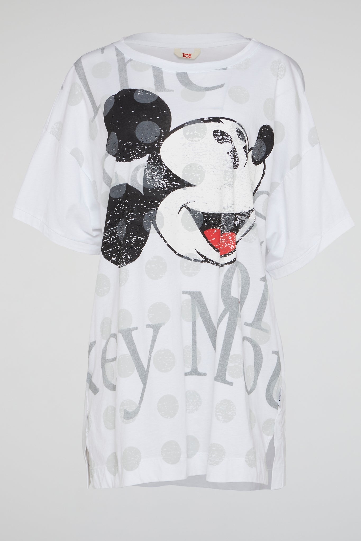 White Retro Mickey Mouse Dot Tee