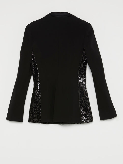 Black Sequin Baroque Blazer