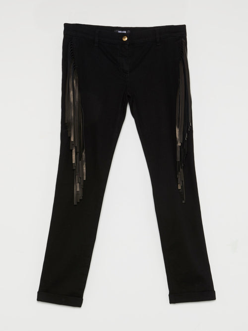 Black Fringe Detail Jeans