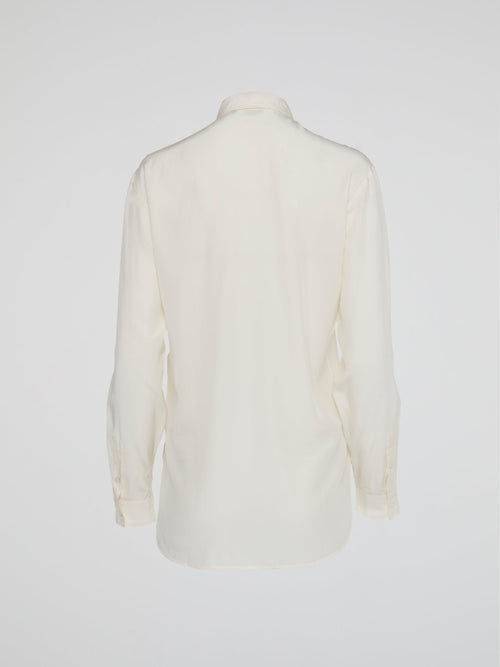 White Cut-Out Detail Shirt