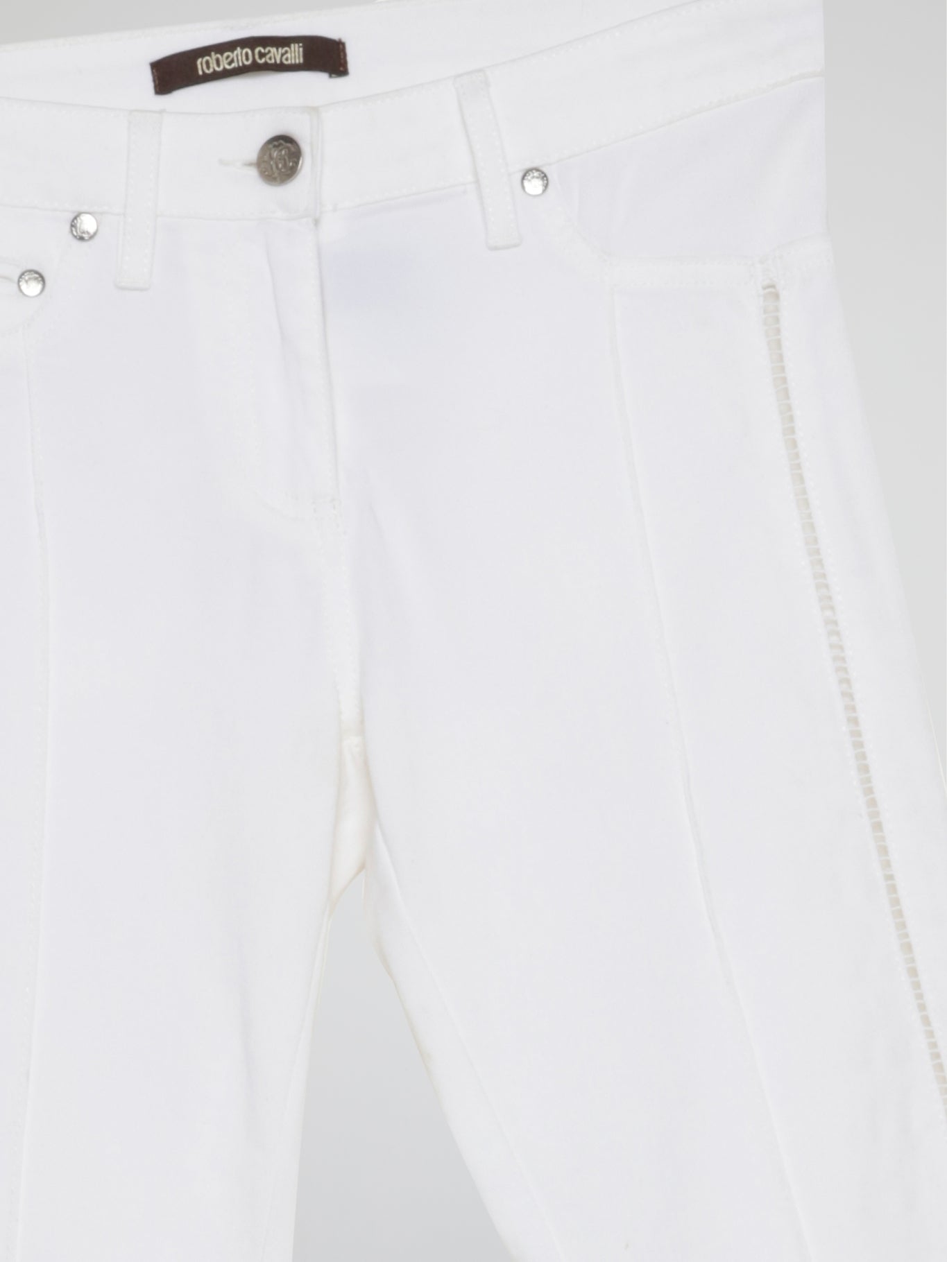 White Straight Cut Pants