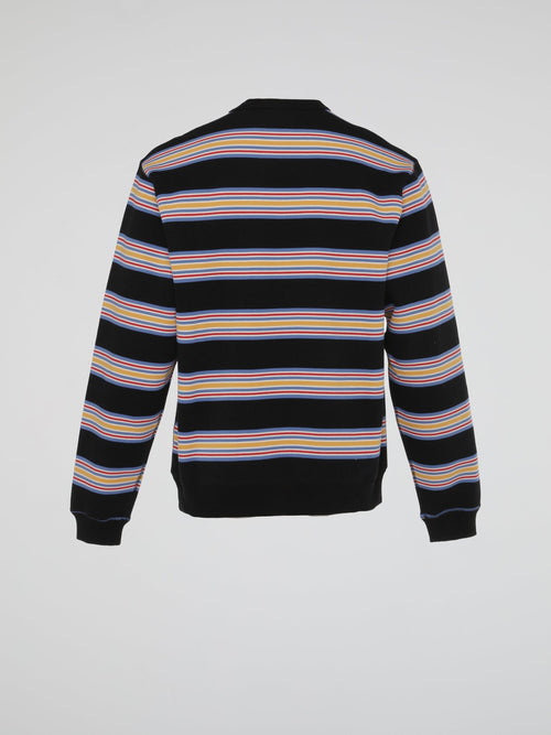 Black Multi Stripe Long Sleeve Shirt