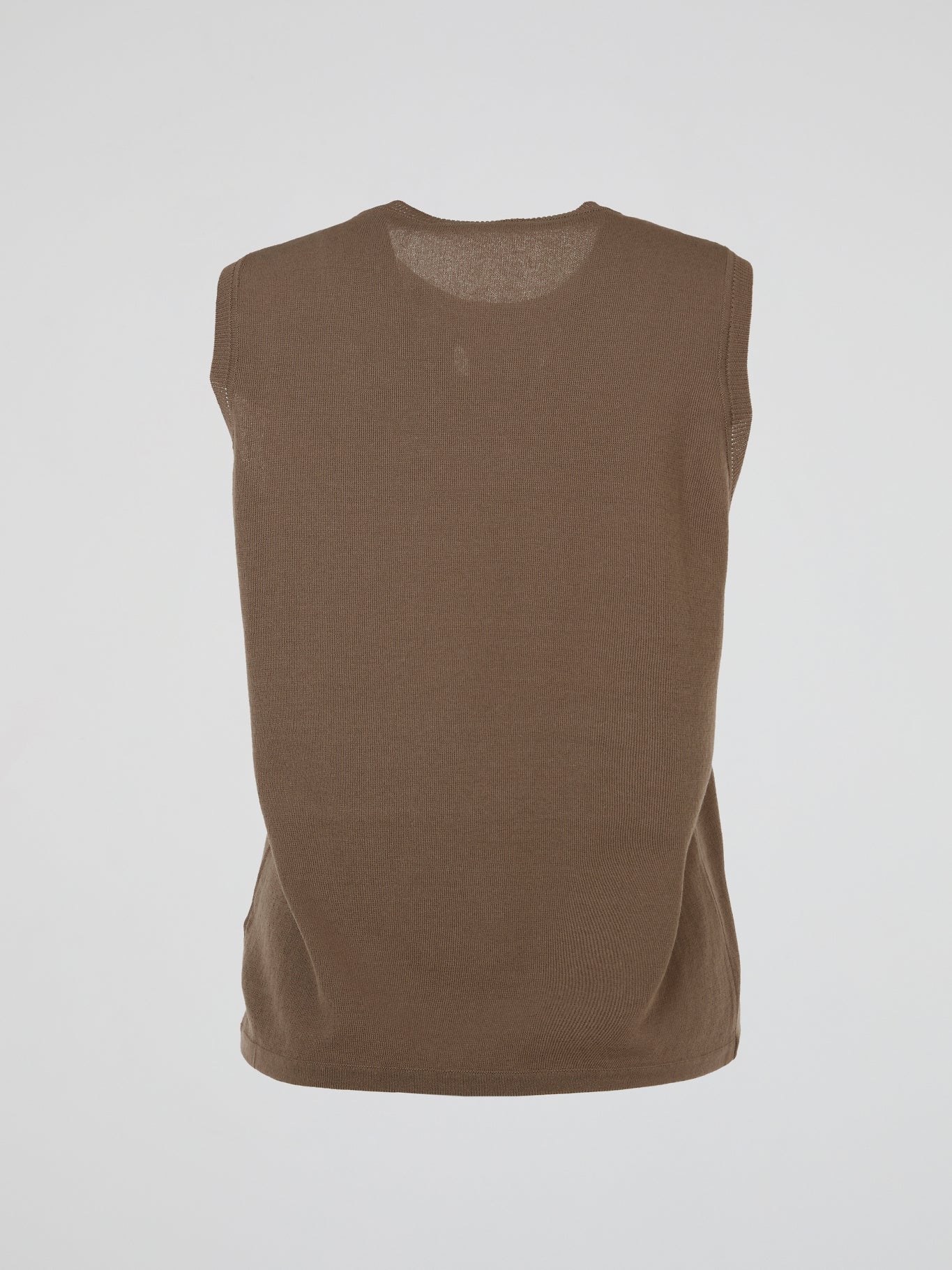 Brown Sleeveless Knit Top