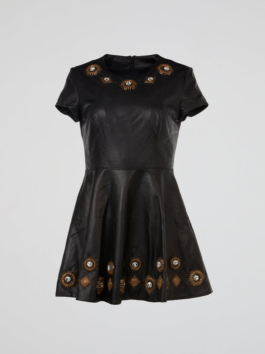 Ember Jewel Embellished Leather Dress