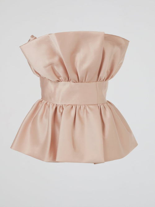 Pink Blush Structured Peplum Top