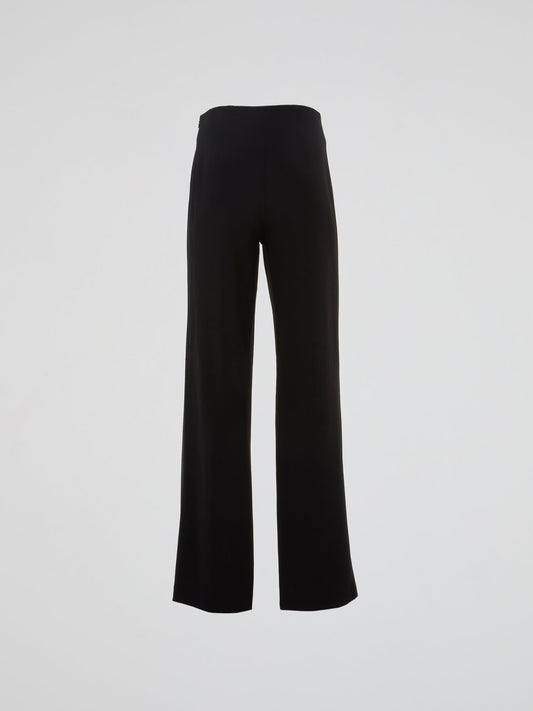 Black Tailored Wide-Leg Trousers