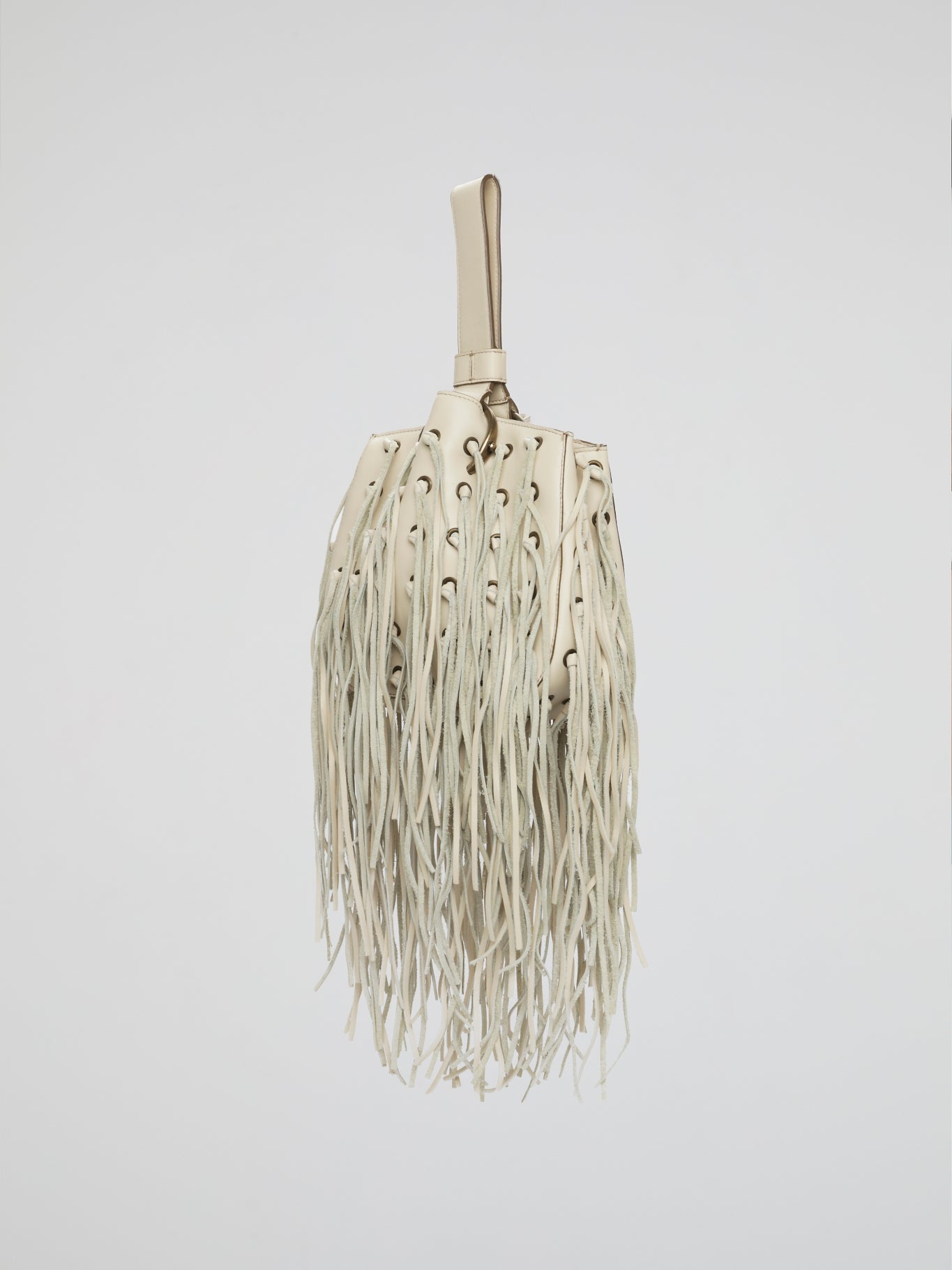White Ivory Fringe Wristlet Bag