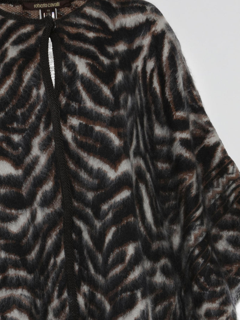 Animal Print Wool Blend Kaftan