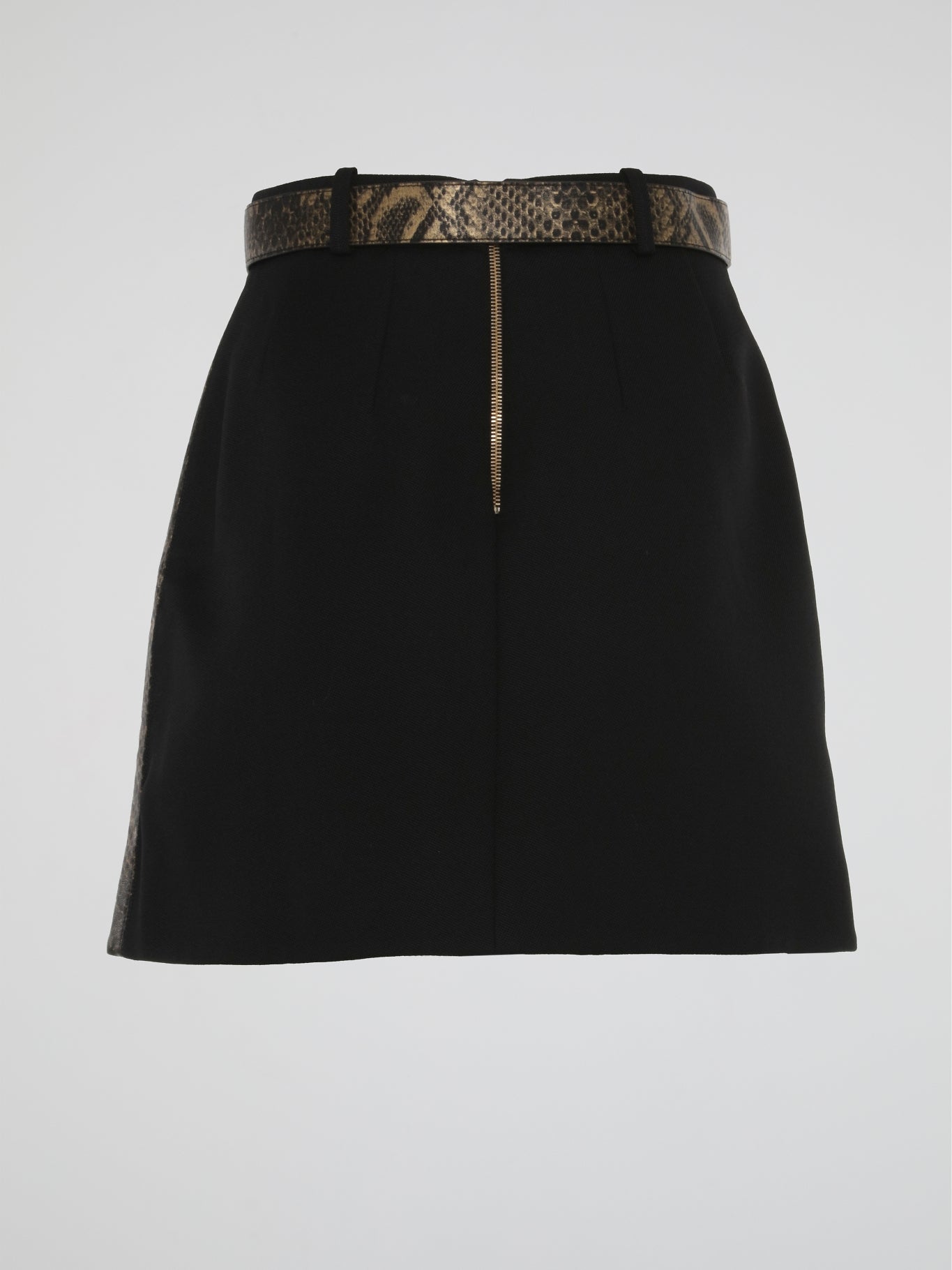 Snake Print Belted Mini Skirt