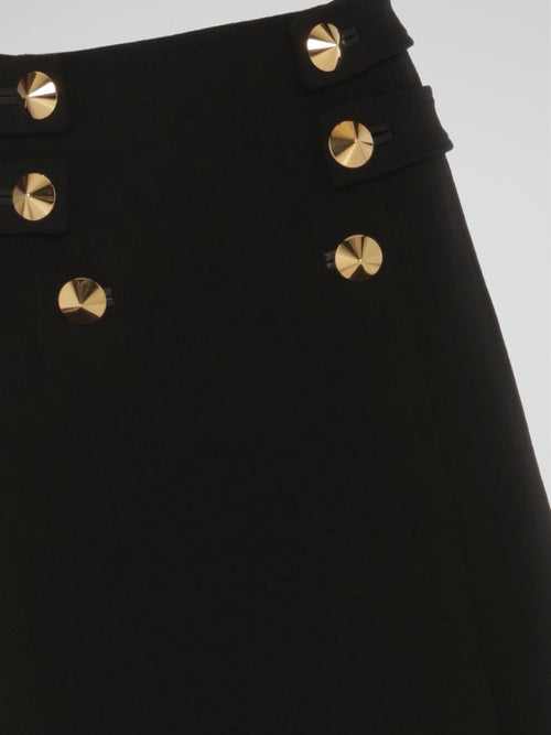 Black Sailor Button Skirt