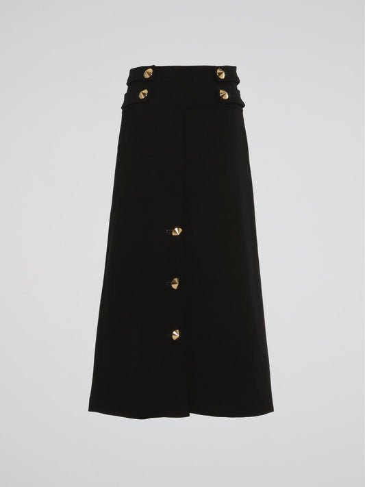 Black Sailor Button Skirt
