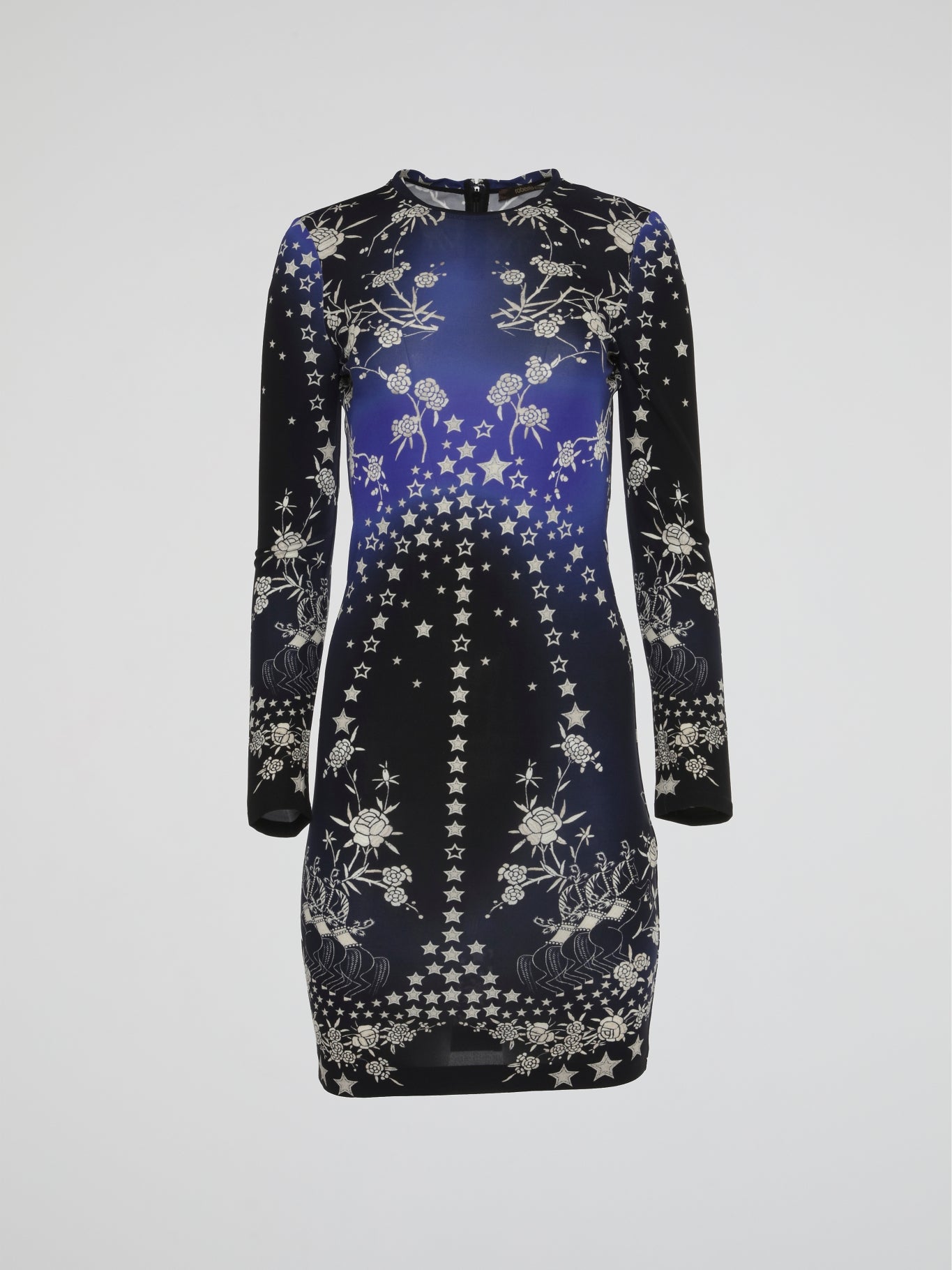 Black Printed Long Sleeve Dress