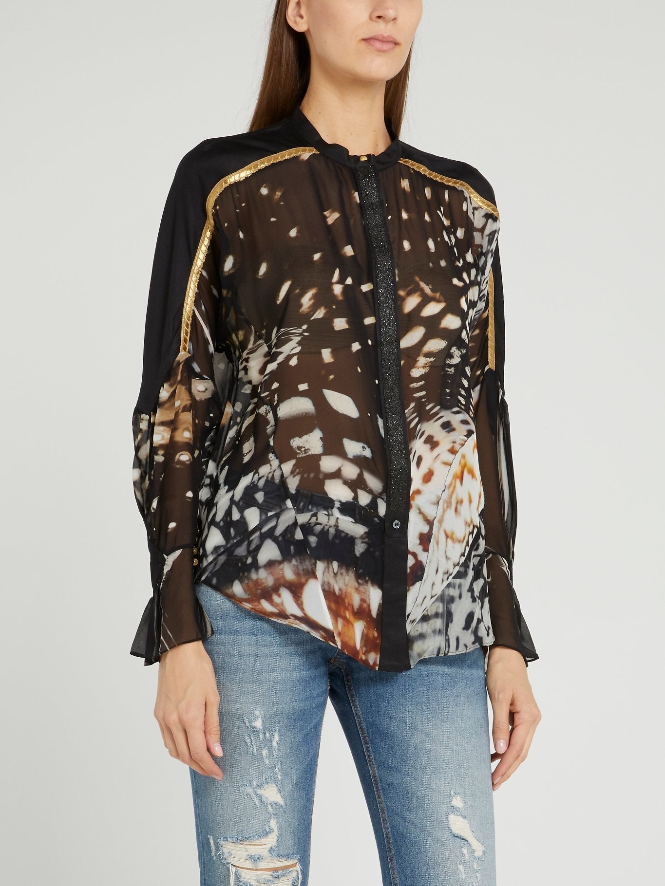 Black Butterfly Effect Mesh Shirt