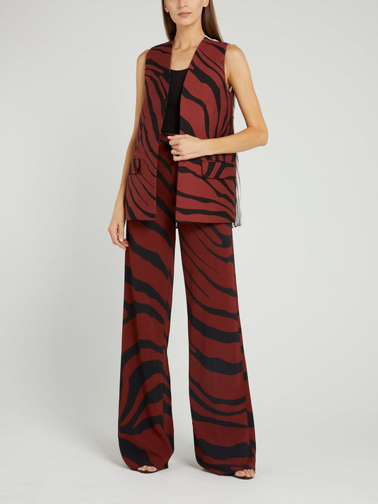 Brown Animal Print Palazzo Pants