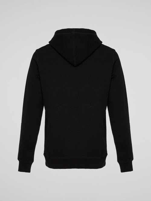 Black Drawstring Logo Essential Hoodie