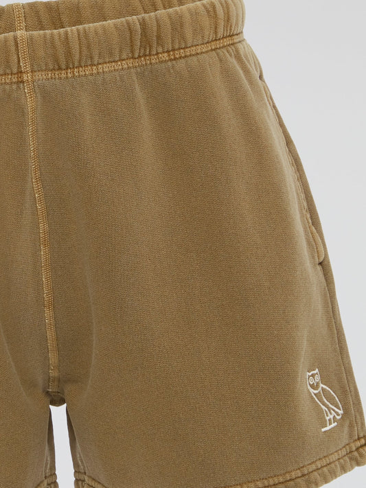 Brown Garment Dye Shorts