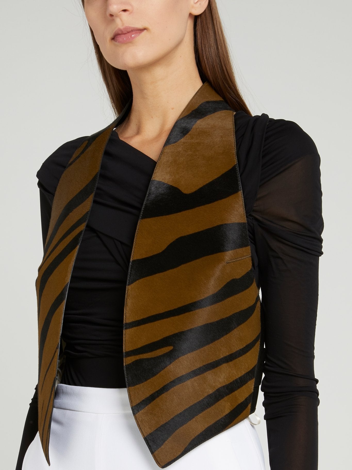 Animal Print Leather Gilet