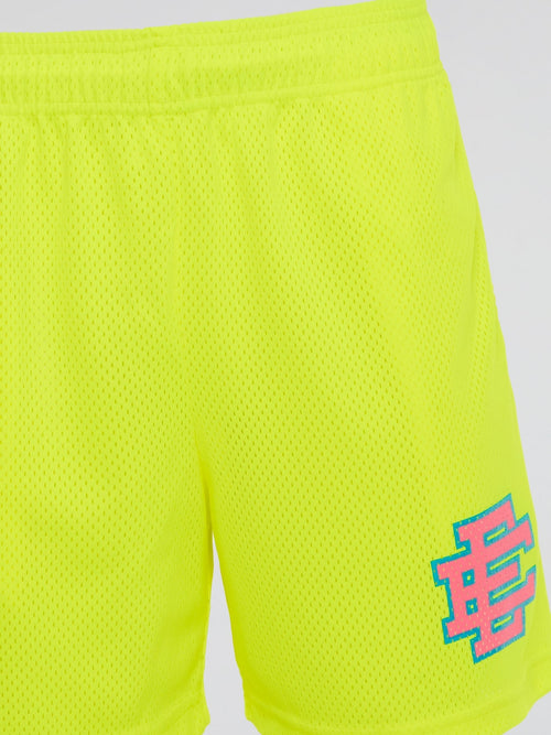 Neon Perforated Waistband Shorts