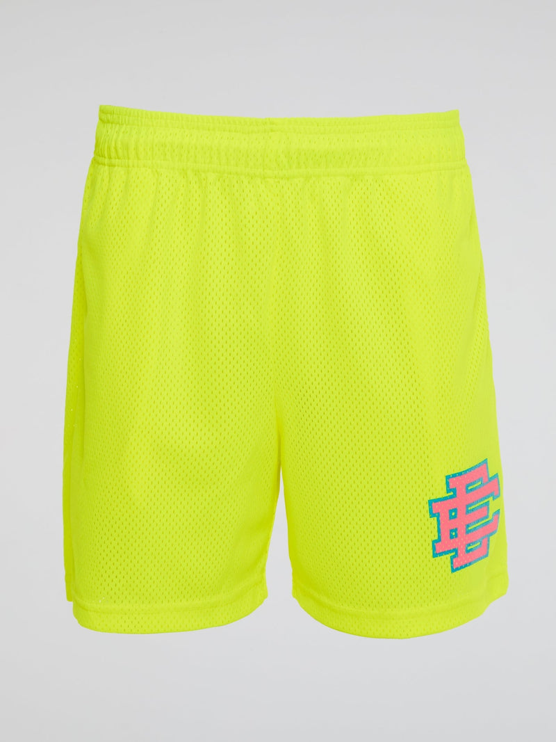 Neon Perforated Waistband Shorts