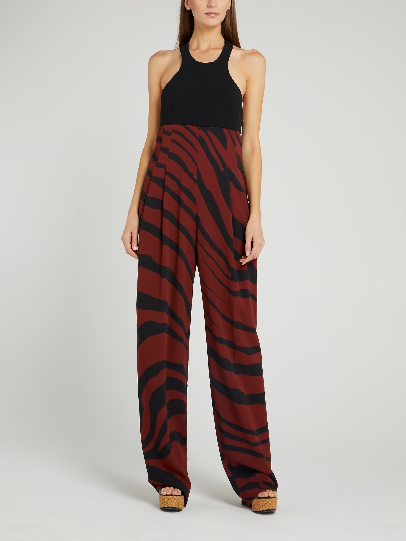 Zebra Print Halter Jumpsuit