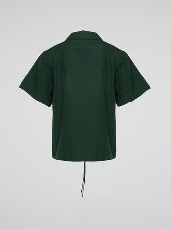 Green Zip Up Polo Shirt