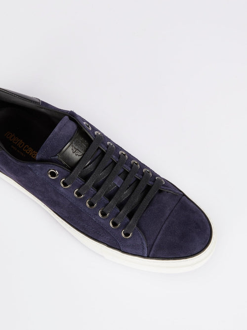 Navy Low Top Suede Sneakers