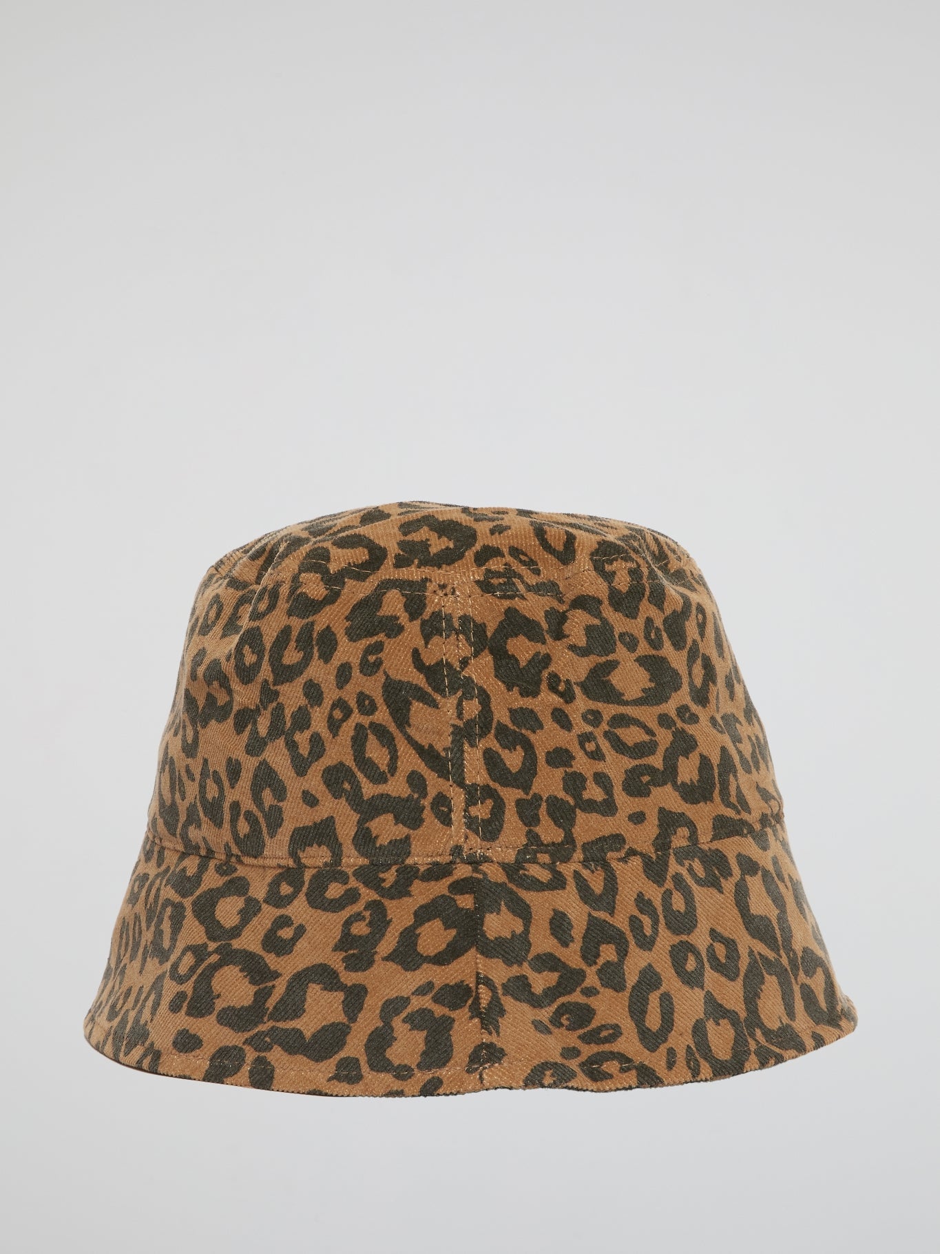 Brown Washed Leopard Print Bucket Hat