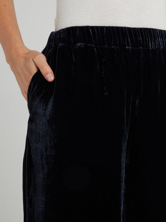 Navy Velvet Culottes