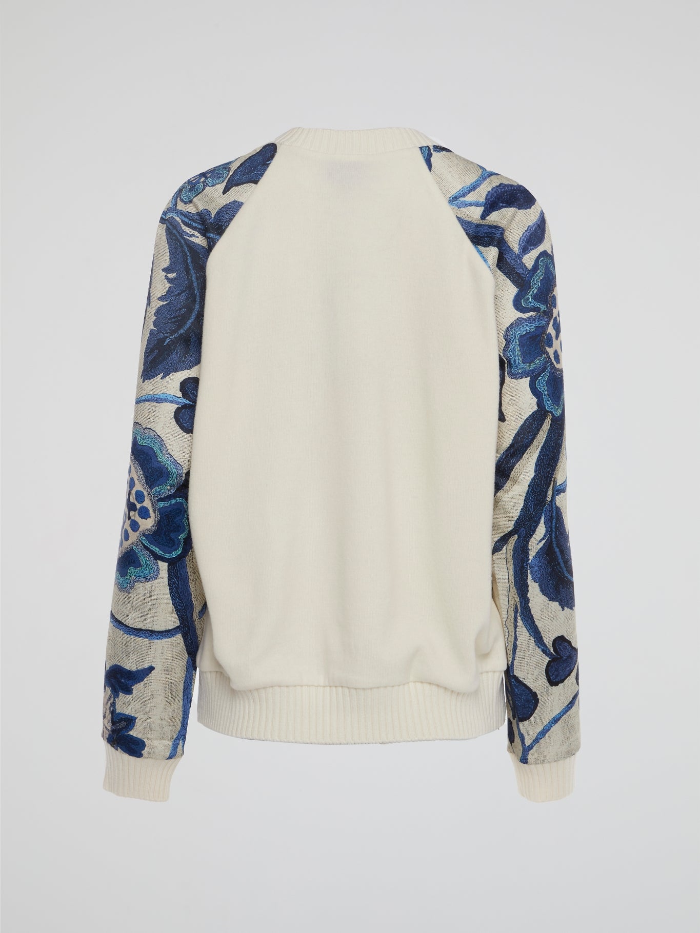 Blue Bloom Embroidered Knit Sweater