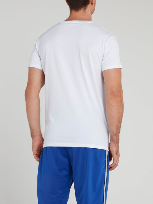 White Round Neck Statement T-Shirt