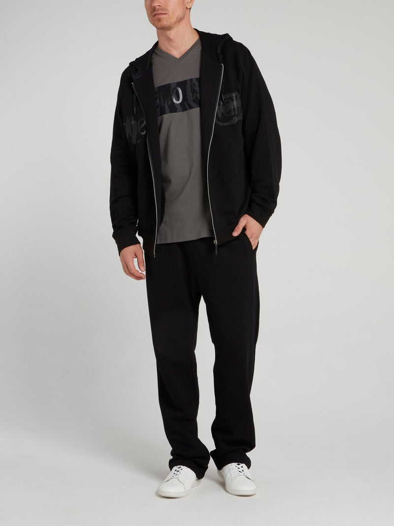 Black Drawstring Woven Pants