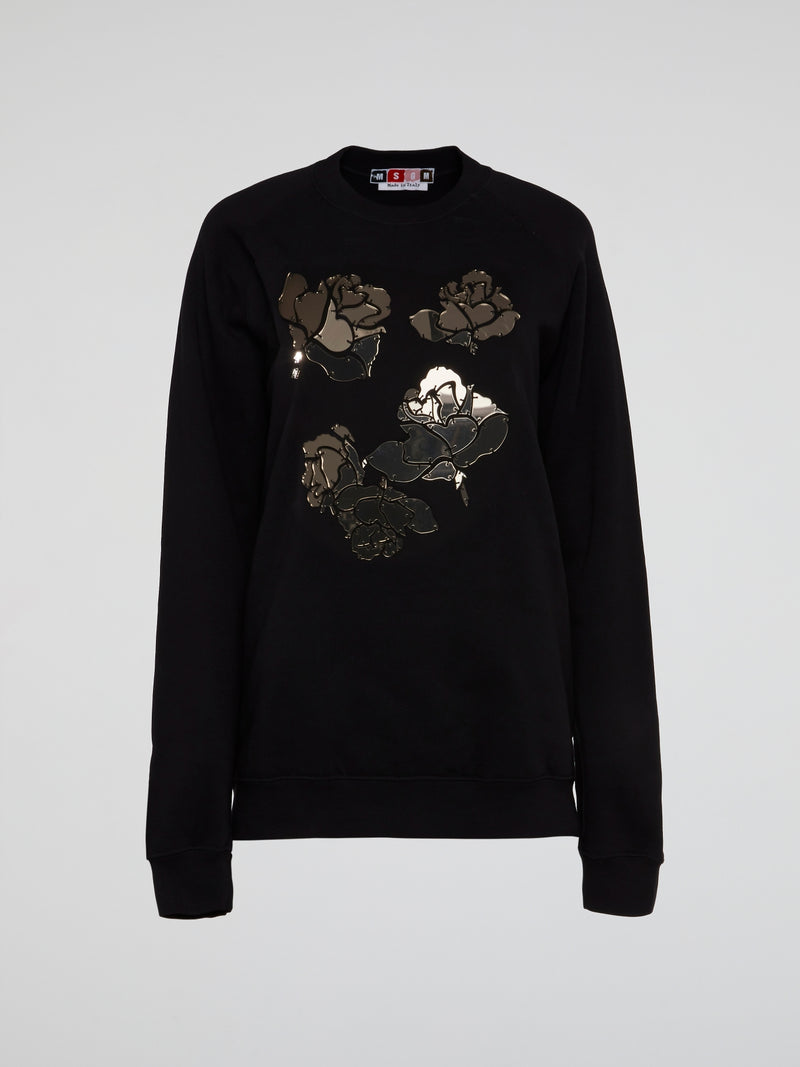 Black Noir Metallic Sweatshirt