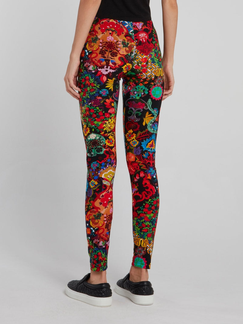 Baroque Floral Print Leggings