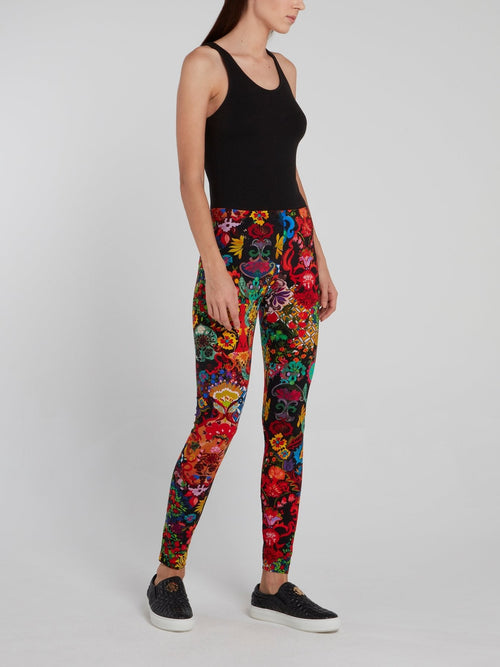 Baroque Floral Print Leggings