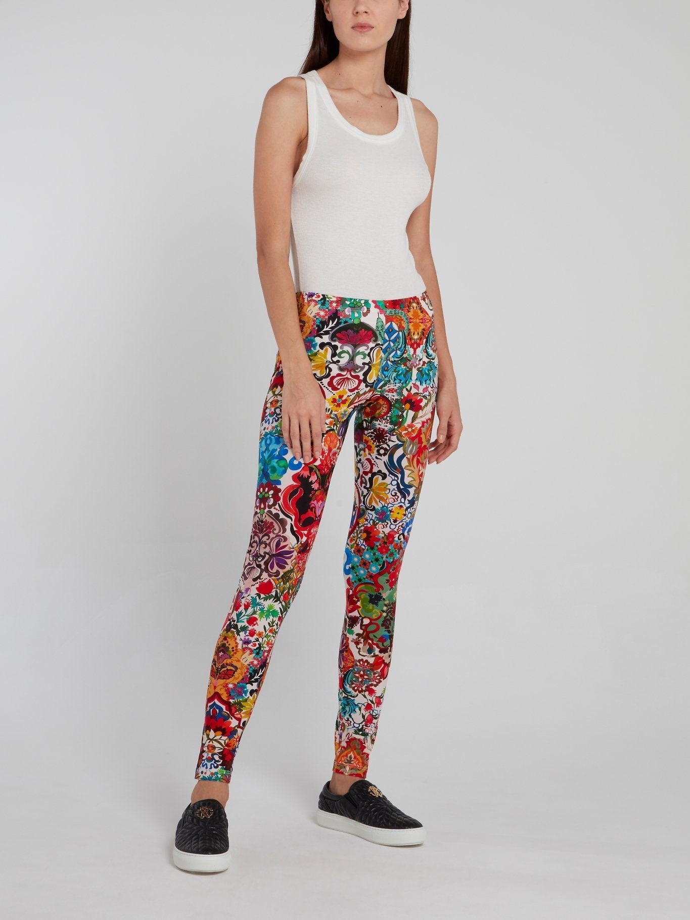 Oriental Floral Print Leggings