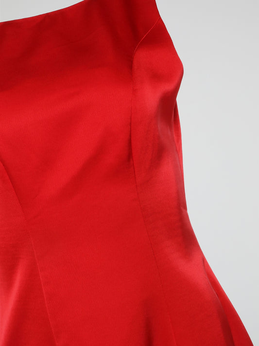 Red Sleeveless Backless Evening Dress