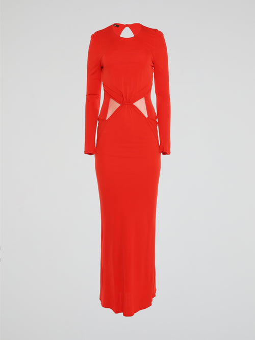 Introducing the Red Cut Out Long Sleeve Dress by Roberto Cavalli - a stunning masterpiece that combines elegance with a touch of daring. This eye-catching dress features strategically placed cut-outs that add a flirtatious allure, while the long sleeves provide a hint of mystery. Crafted with meticulous attention to detail, this luxurious dress is the perfect choice for the confident and sophisticated woman ready to make an unforgettable statement.