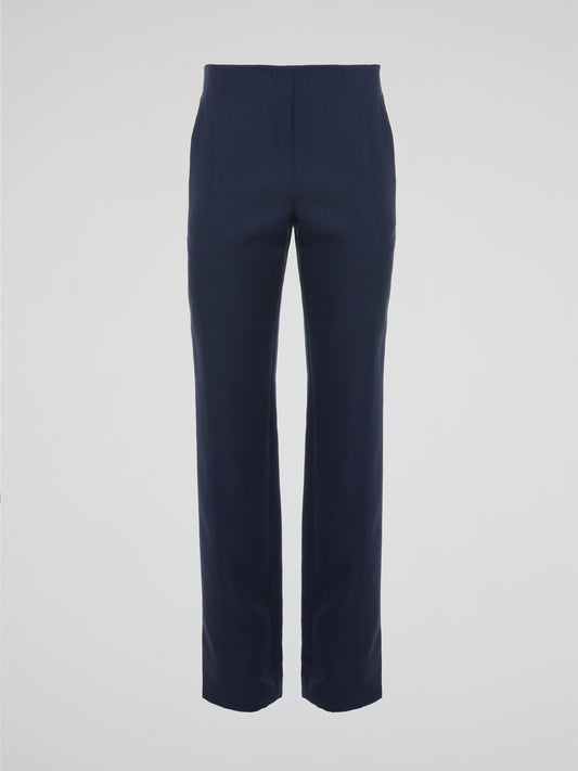 Step up your style game with the Navy High Waist Trousers from Akris Punto! These uber-chic trousers boast a flattering high waist design, perfectly enhancing your silhouette and giving you that extra boost of confidence. Whether you're strutting into the office or heading out for a night on the town, these trousers effortlessly combine elegance with comfort for a look that's both sophisticated and trendy.