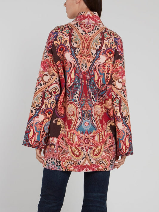 Paisley Pattern Bell Sleeve Coat