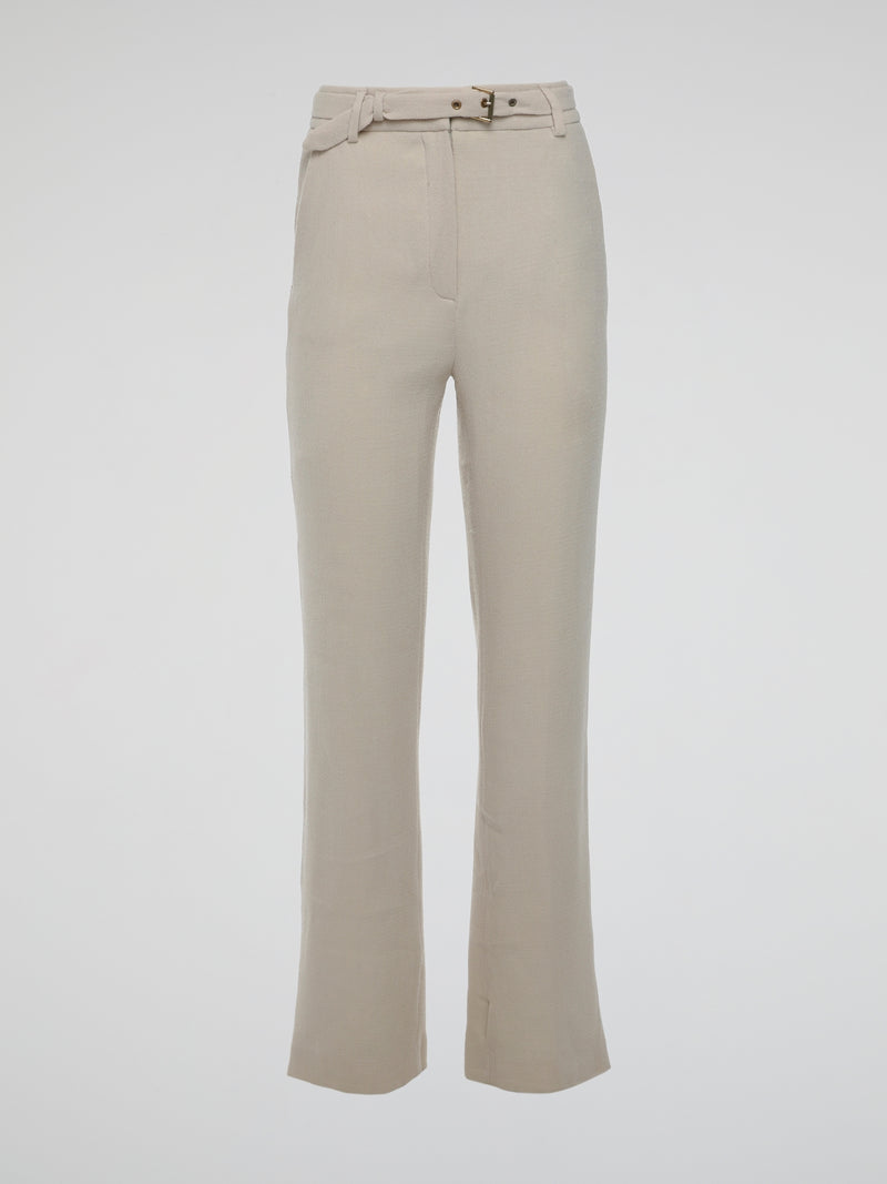 Step into the world of elegance and sophistication with Roberto Cavalli's Beige Flared Trousers. Crafted with utmost care and precision, these trousers seamlessly blend comfort and style, elevating your fashion game to new heights. Boasting a flattering flared design and a versatile beige hue, these trousers are perfect for both casual outings and formal occasions, making you the epitome of refined fashion wherever you go.