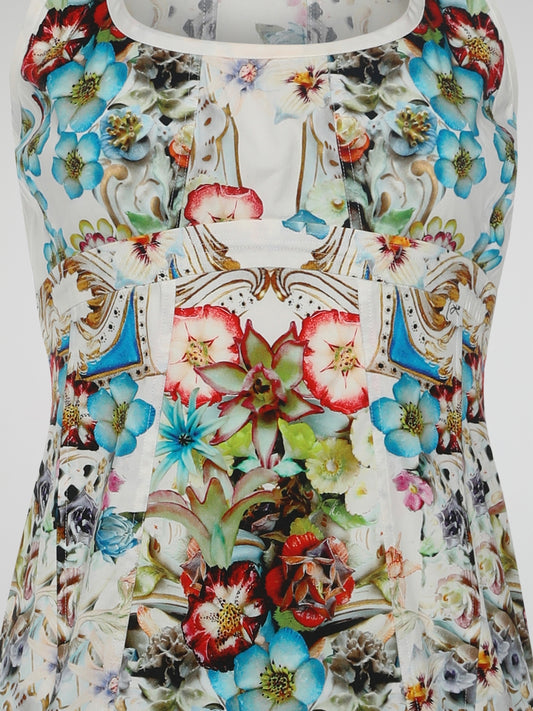 The Floral Print Sleeveless Dress by Roberto Cavalli is a captivating masterpiece that effortlessly embodies the spirit of femininity and elegance. With its vibrant floral patterns delicately adorning the sleeveless silhouette, this dress is a true work of art, perfect for any occasion. Crafted with the utmost care and attention to detail, this Roberto Cavalli creation is sure to make a lasting impression, exuding confidence and sophistication with every step.