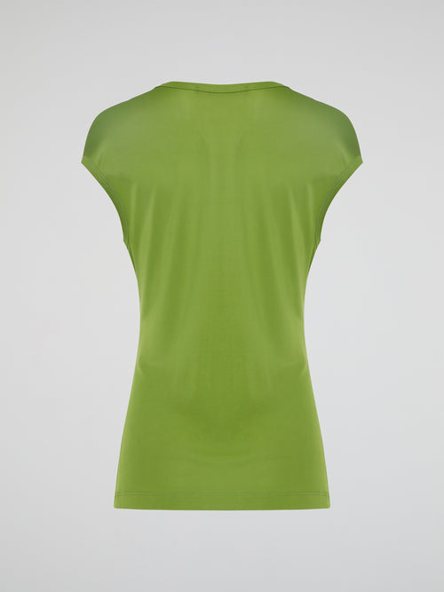 Introducing the Green Scoop Neck Top by Roberto Cavalli, where elegance meets sustainability! Crafted from luxurious eco-friendly materials, this chic piece boasts a flattering scoop neckline and a vibrant green hue that radiates freshness and life. Feel confident and fashion-forward, knowing that this Roberto Cavalli creation not only enhances your style, but also supports a greener future.