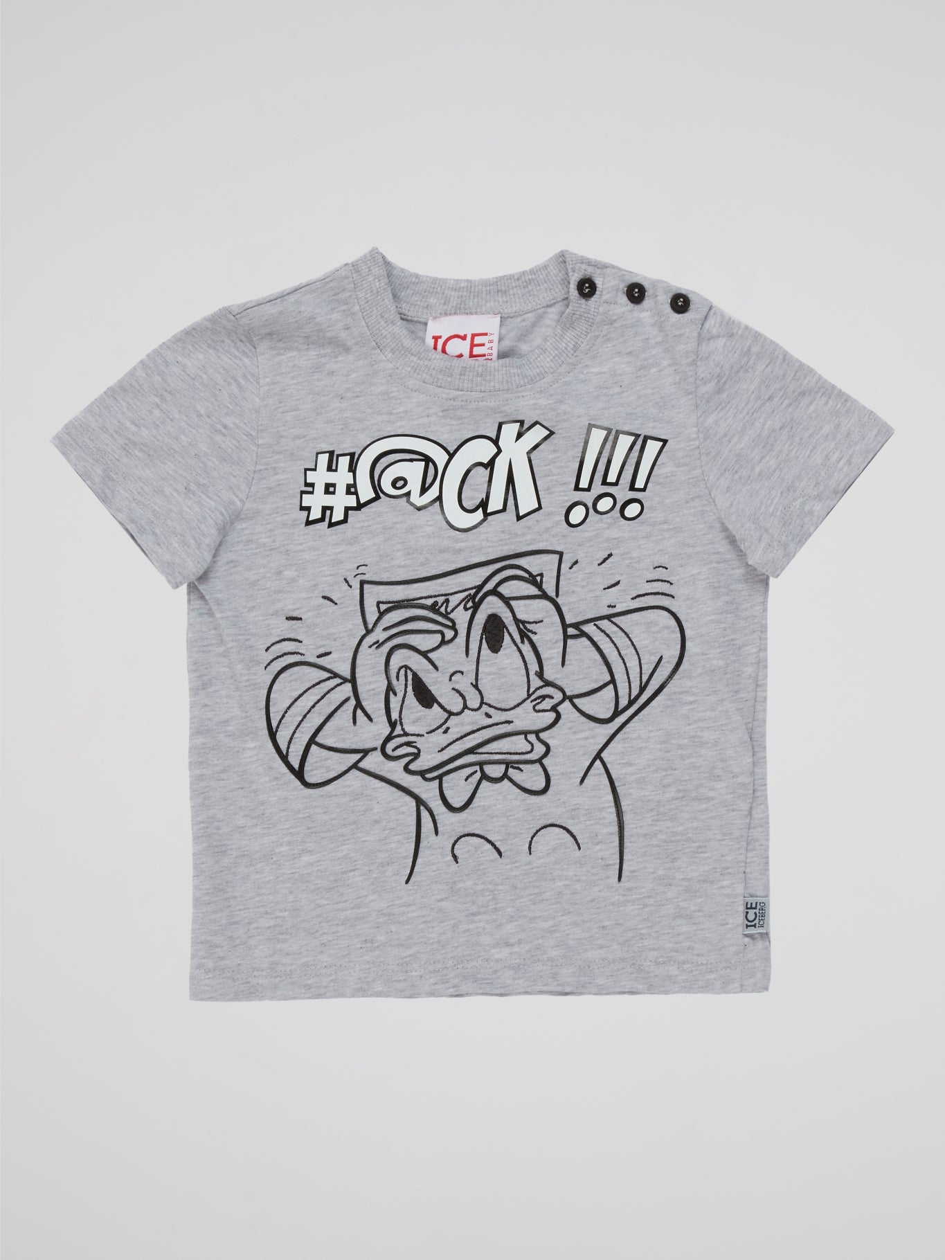 Introducing the Grey Donald Duck T-Shirt, a delightful wardrobe staple that will make your little one quack with joy! Crafted with soft, breathable fabric, this adorable tee features the iconic Donald Duck adorned in charming shades of gray, adding a playful twist to any outfit. Let your child embrace their inner Disney enthusiast and rock this Iceberg gray tee to create unforgettable memories and a style that's truly "duck enchanting!"